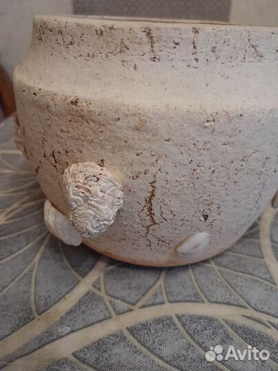Горшок/кашпо глиняное. Декорированное