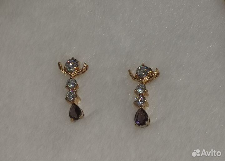 Комплект бижутерии Колье с Серьгами под Золото