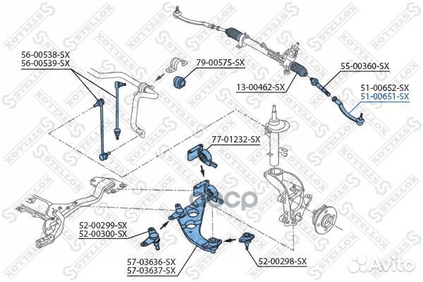 Наконечник рулевой 5100651SX Stellox