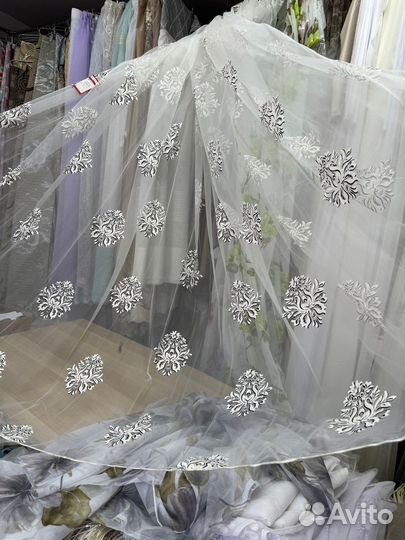 Тюль органза. Новый. Остаток 3.6 метра