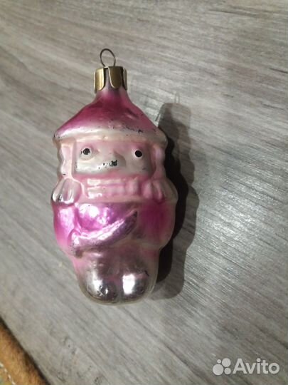 Стеклянная ёлочная игрушка СССР 