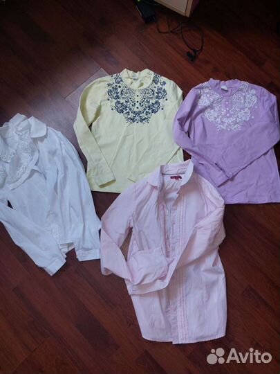 Блузки школьная р.146,лонгсливы 140-146