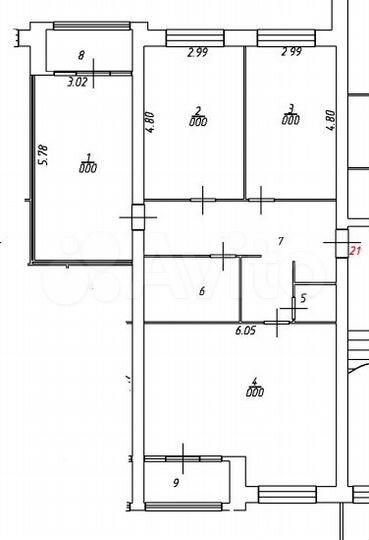 3-к. квартира, 99,9 м², 3/4 эт.