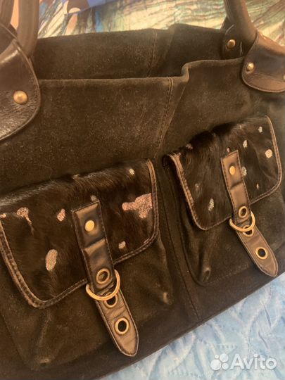 Сумка замша с норкой