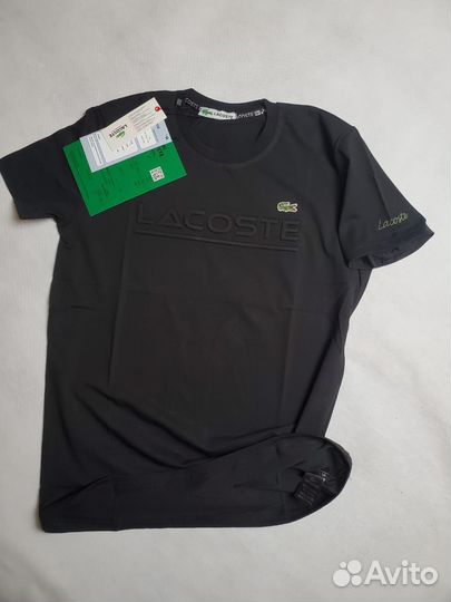 Футболка lacoste, цвет черный
