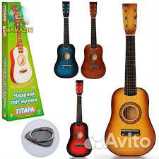 Новая детская гитара дерево беспл доставка