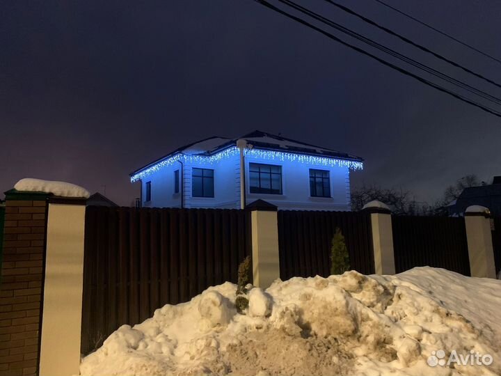 Украшение домов гирляндами