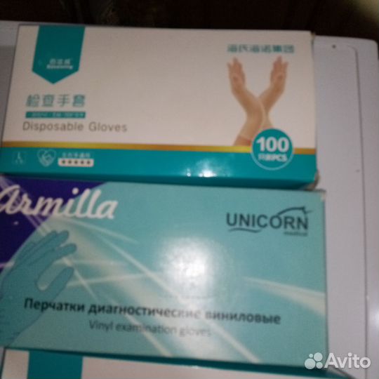 Перчатки виниловые М, L, XL размеры