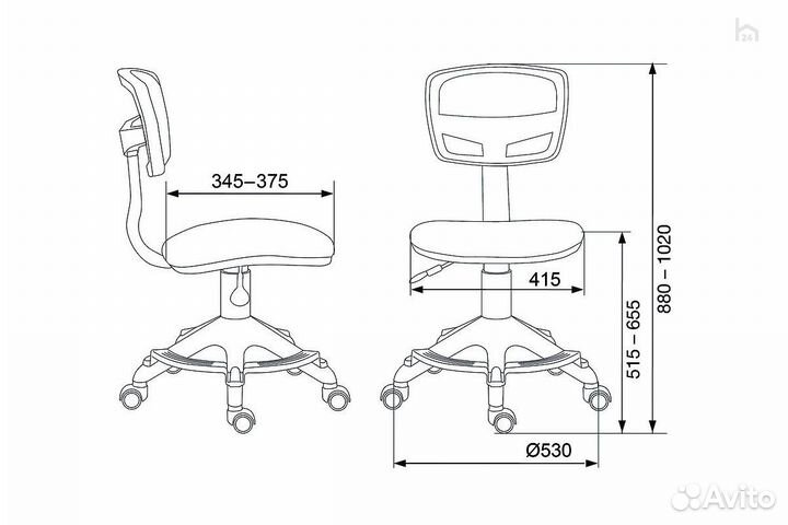 Кресло компьютерное детское Бюрократ CH-299-F/abst