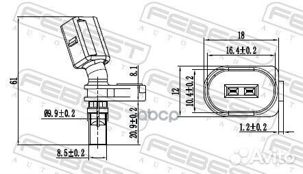 Датчик ABS передний правый 23606007 Febest