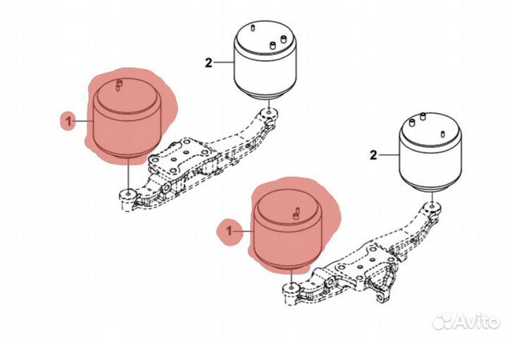 Пневморессора передняя Dongfeng DFH 4180