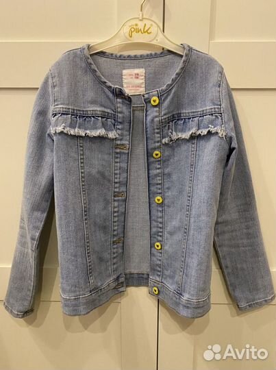 Джинсовая куртка для девочки, 128