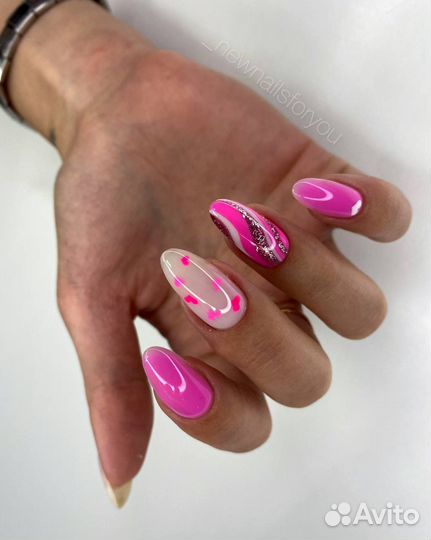 Маникюр, покрытие гель лак, укрепление, дизайн