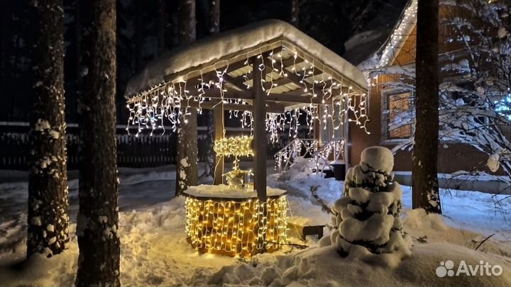 Гирлянда уличная Бахрома 4 метра толстый каучук, ф