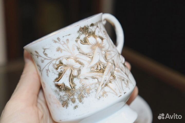 Чайно-кофейная пара М.С. Кузнецовъ старинная