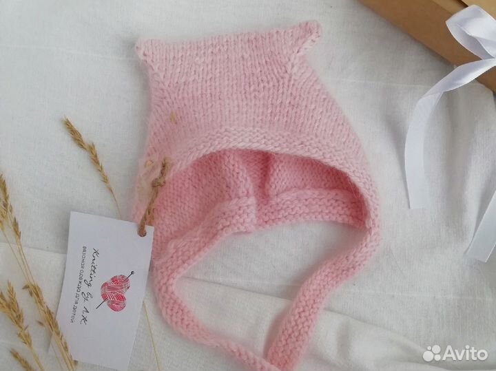 Шапка кошечка ручная работа