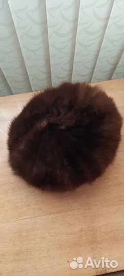 Шапка из светло-коричневой норки