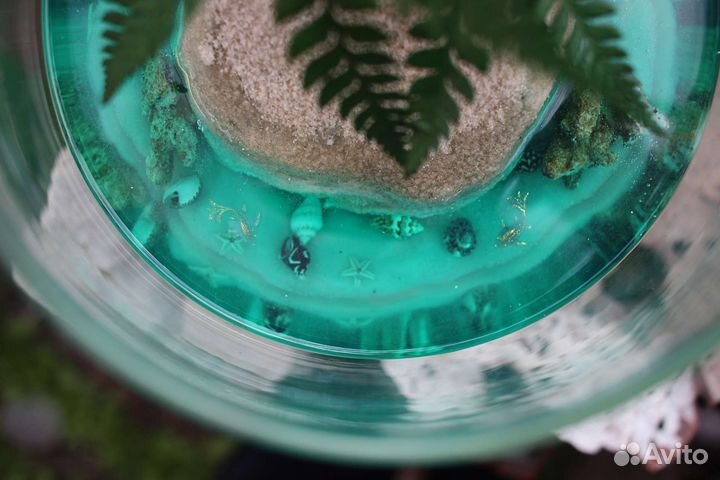 Моссариум с пальмой в вазе 