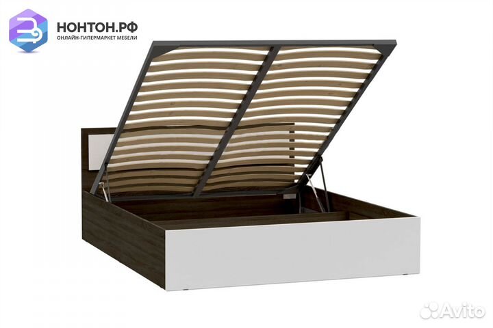 Кровать Мартина с подъемным механизмом белый / вен