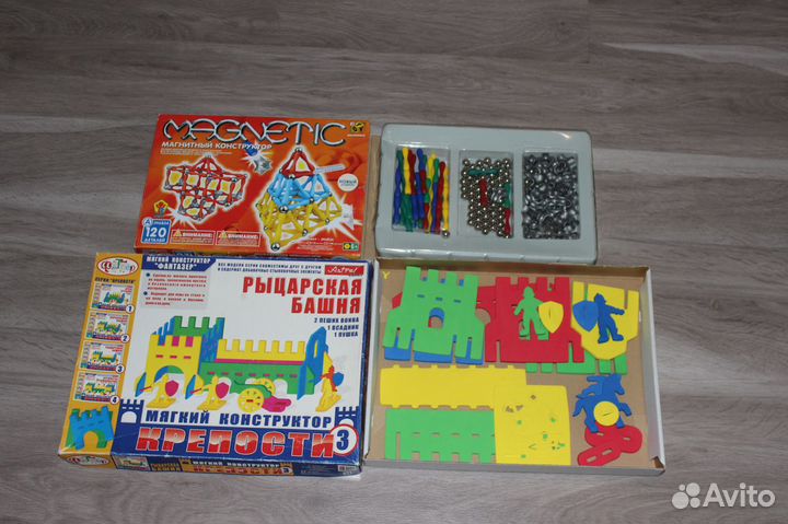 Магнитный конструктор 120 деталей и мягкий
