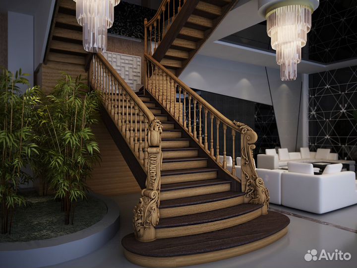 Деревянная лестница / качество премиум