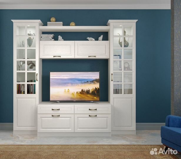 Шкаф навесной Ливерпуль Белый,ясень ваниль