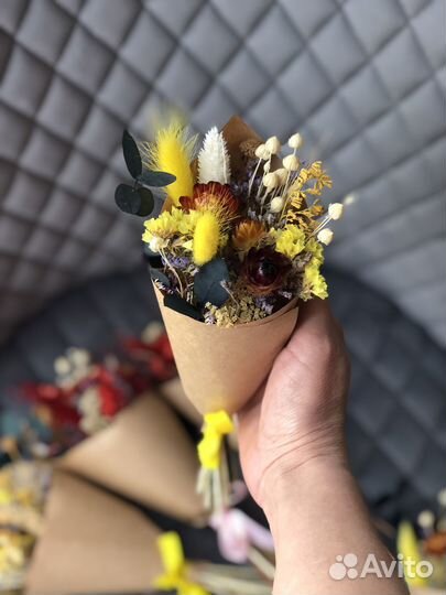 Букетики из сухоцветов мини