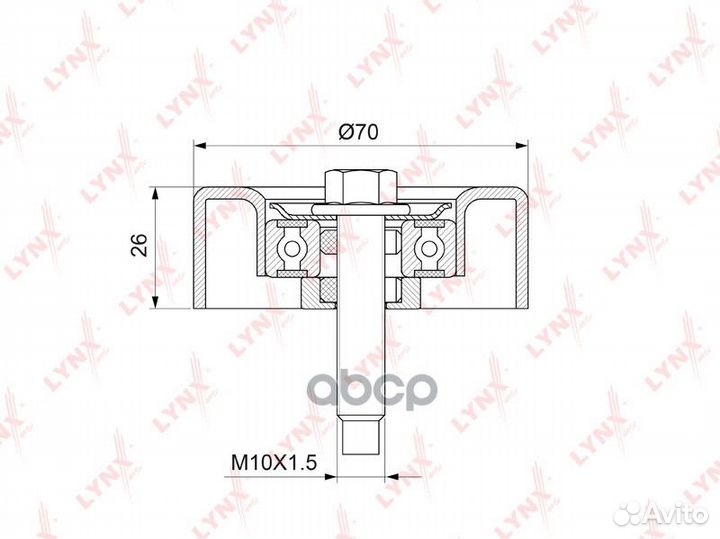 Ролик обводной приводного ремня PB7178 lynxauto