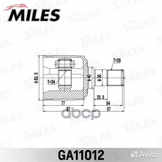 ШРУС honda accord CL9 03-08 внутр. лев. GA11012