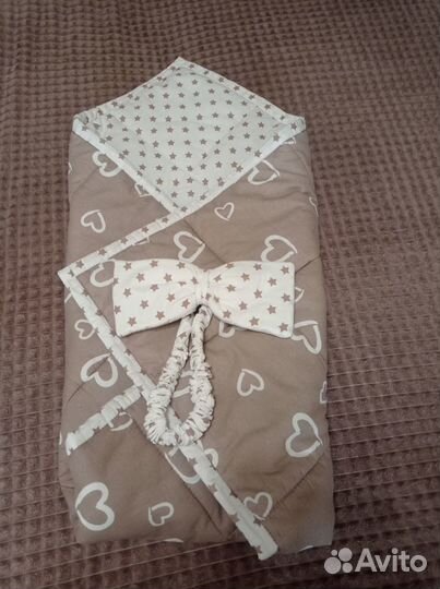 Одеяло-конверт с бантом на выписку