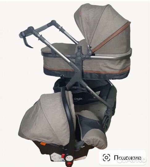 Детская коляска Teknum 3 в 1 серая/трансформер