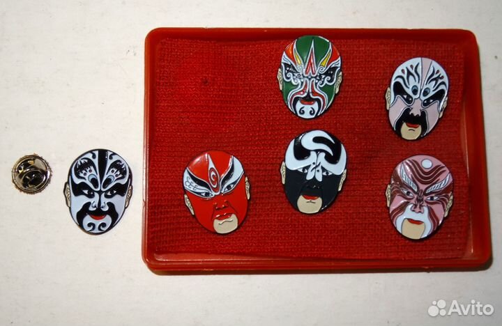 Набор значков китайских масок пекинской оперы