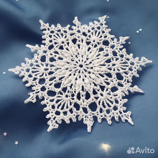 Подарок Снежинка Салфетка Крючком