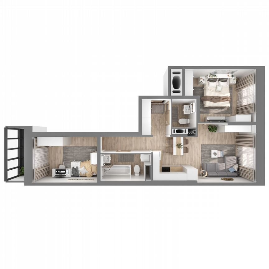 2-к. квартира, 56,2 м², 13/23 эт.