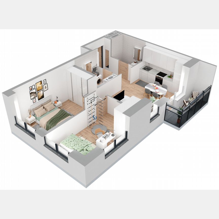 2-к. квартира, 56,9 м², 19/23 эт.