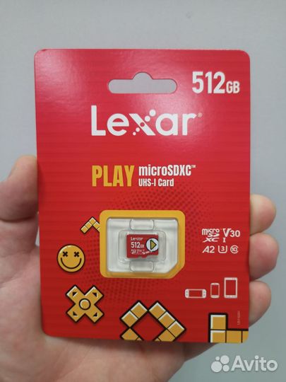 Карта памяти lexar play microSD 512Гб, новые
