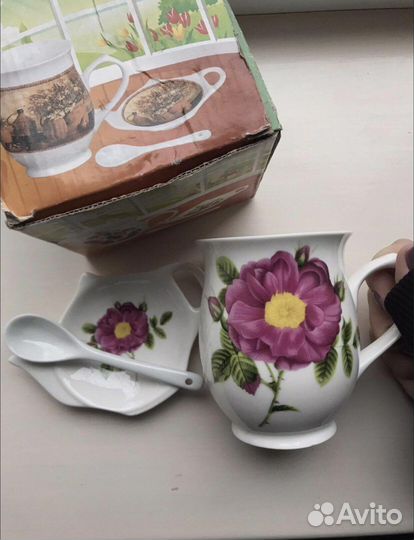 Кружка с блюдцем новая/чайная пара