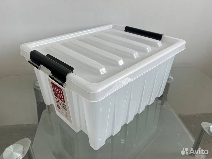 Контейнер с крышкой 36 л прозрачный Rox Box