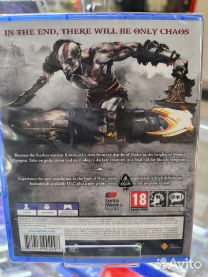 PS4 God of War 3 /Бог войны 3 новый диск русская о