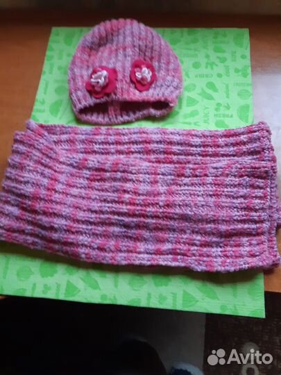 Шапка и шарф зимние детские