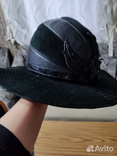 Шляпа женская(кожа/замш)