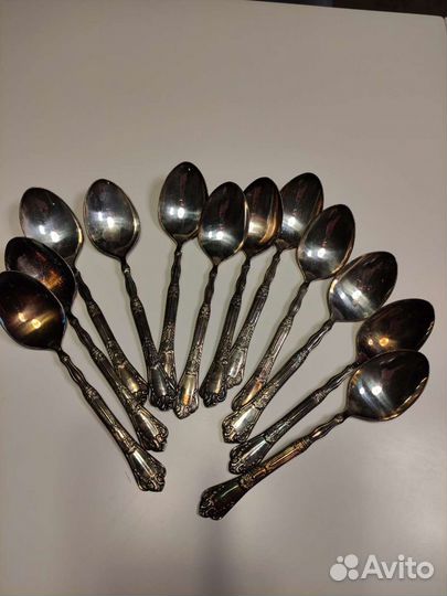 Набор 12 столовых ложек мельхиор мнц СССР