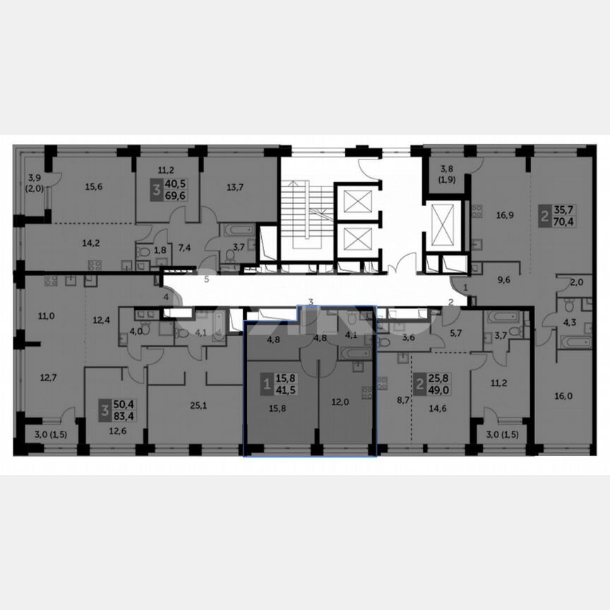 1-к. квартира, 41,5 м², 25/30 эт.
