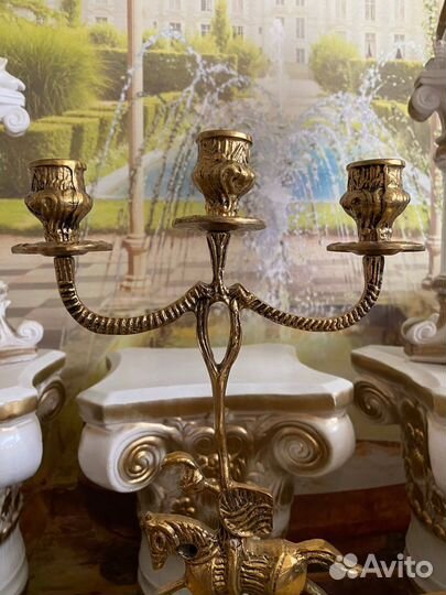Бронзовый 3-рожковый канделябр. Испания