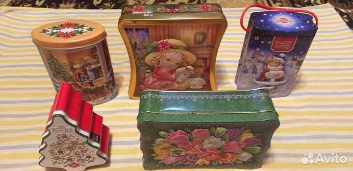 Коробки жестяные из под чая,под всякие мелочи