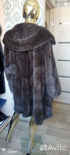 Шуба норковая 54-58р. паркет. метровая. кокон