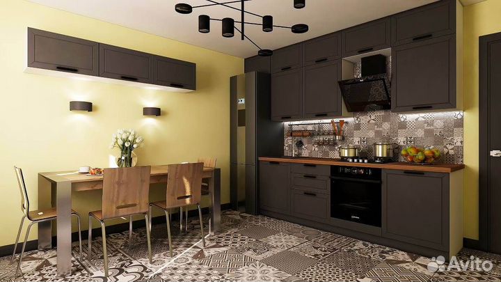 Кухня Монс - Кухня с матовыми мдф фасадами