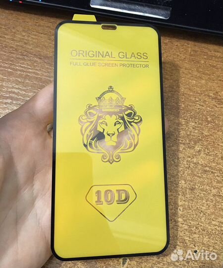 10D бронь стекло iPhone 11 / XR черная рамка