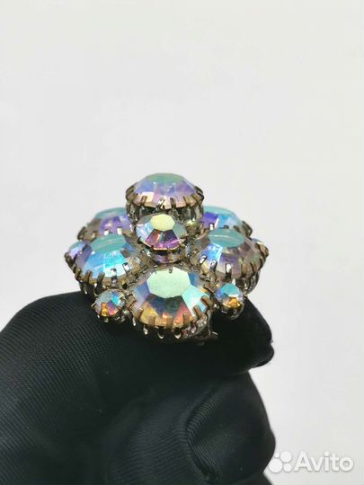 Брошь Чешское стекло Бижутерия СССР