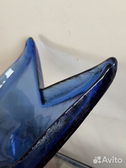 Цветное стекло 43.5 см ваза фруктовница блюдо